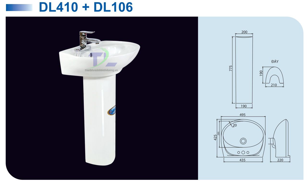 Lavabo sứ Dolacera DL410