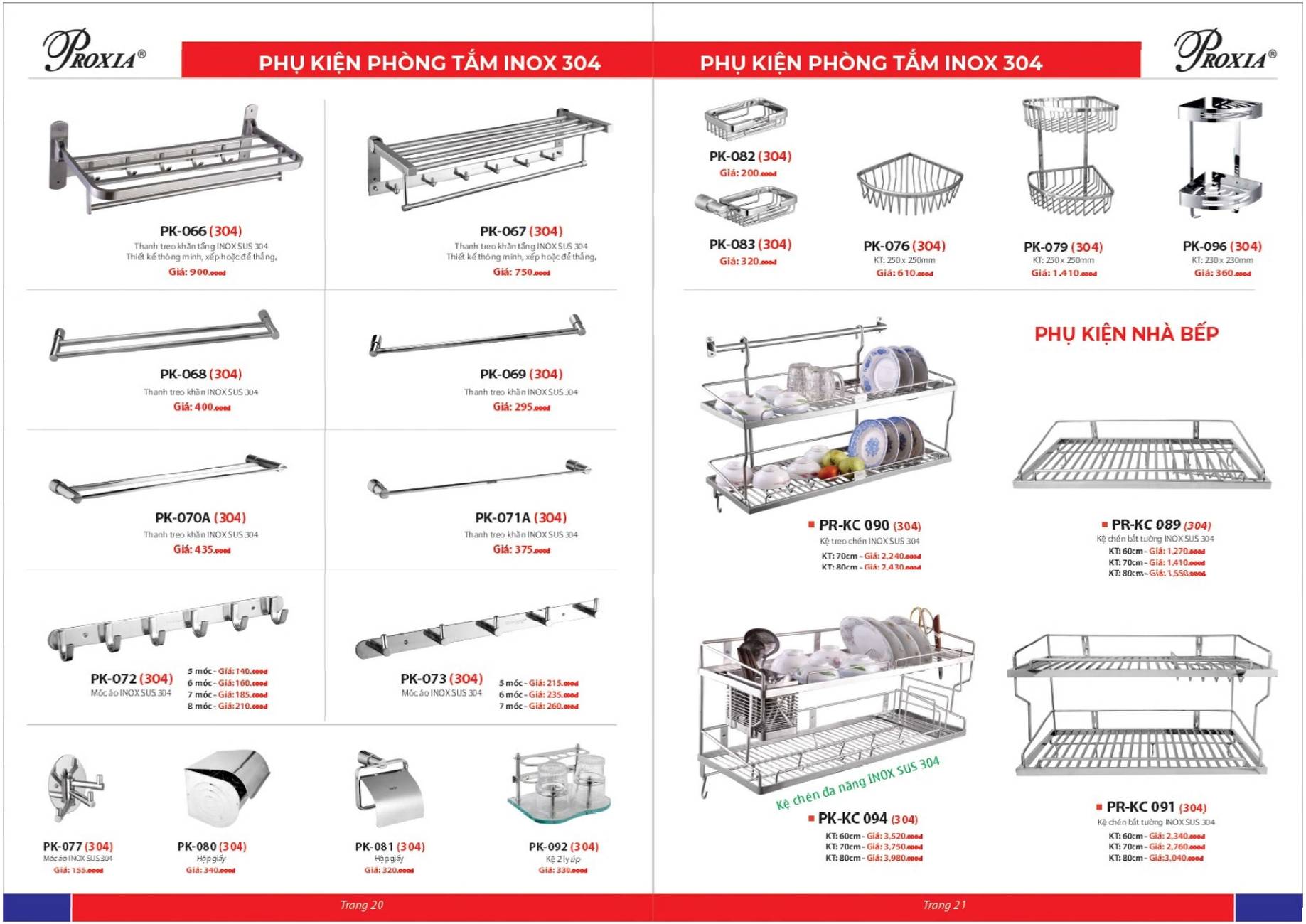 Proxia 2026, Thiết bị vệ sinh Proxia, Bảng giá Proxia, Catalogue Proxia ...