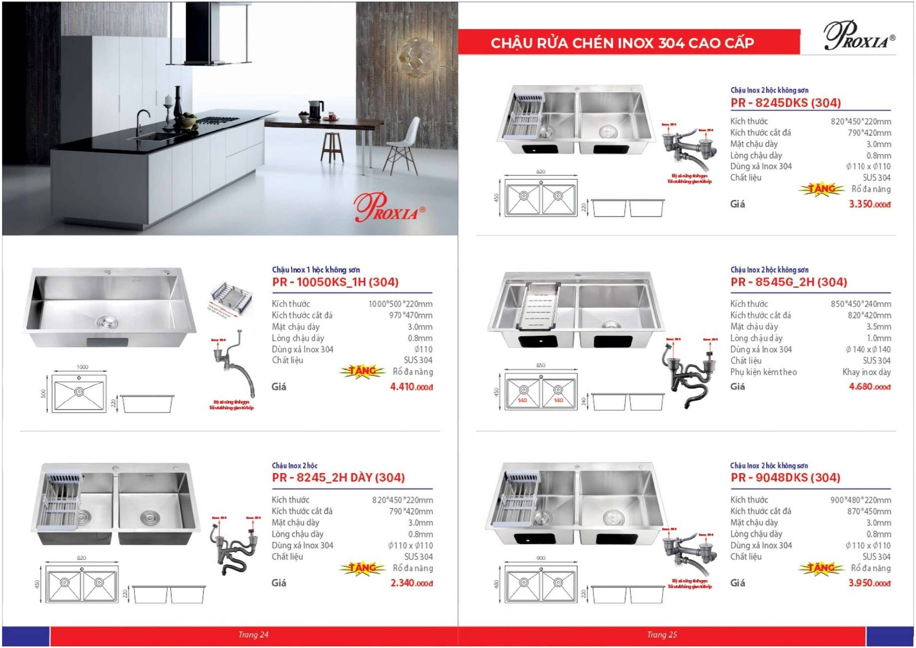 Proxia 2026, Thiết bị vệ sinh Proxia, Bảng giá Proxia, Catalogue Proxia ...