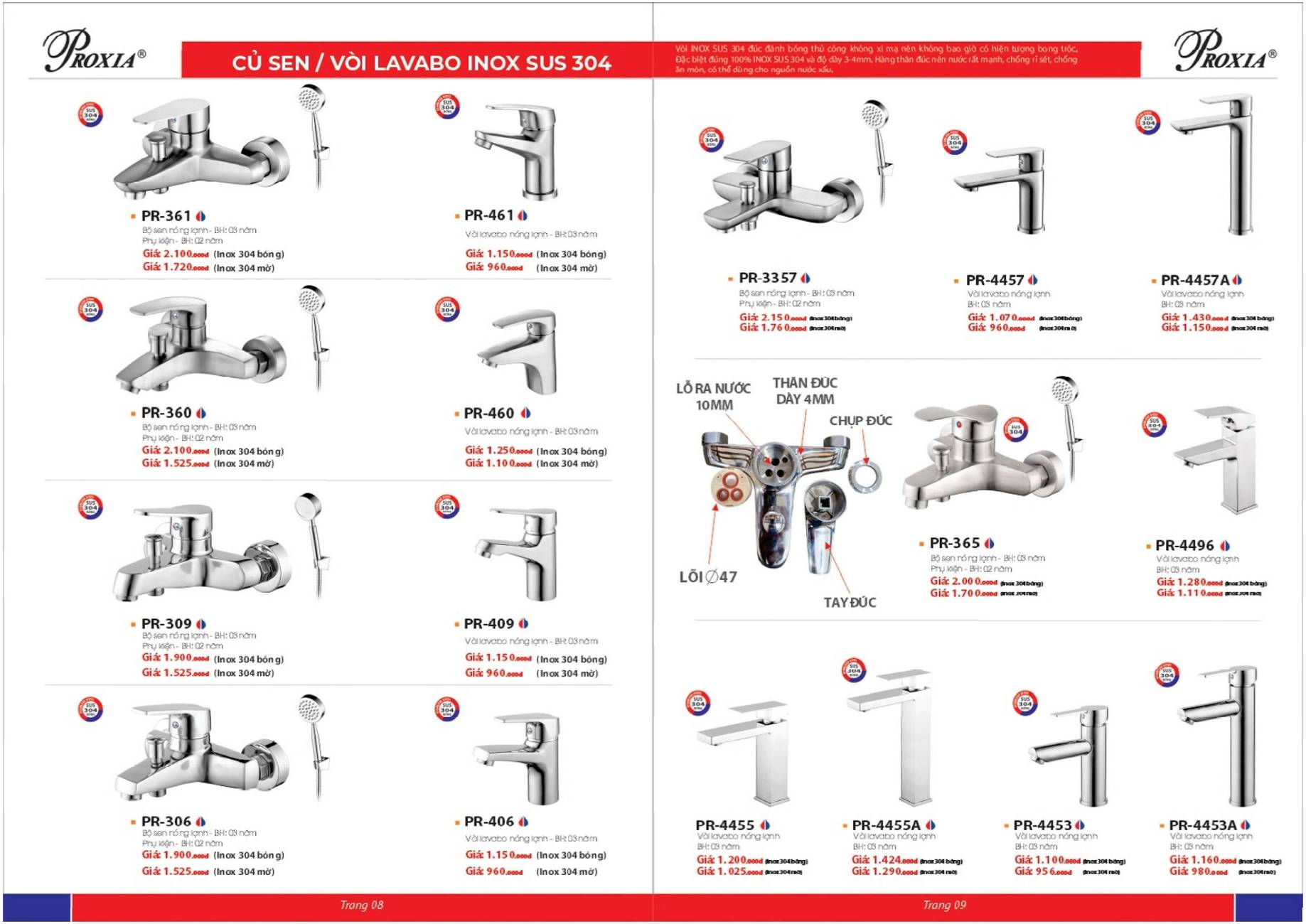 Thiết bị vệ sinh Proxia, Bảng giá Proxia, Catalogue Proxia, Proxia 2026 ...