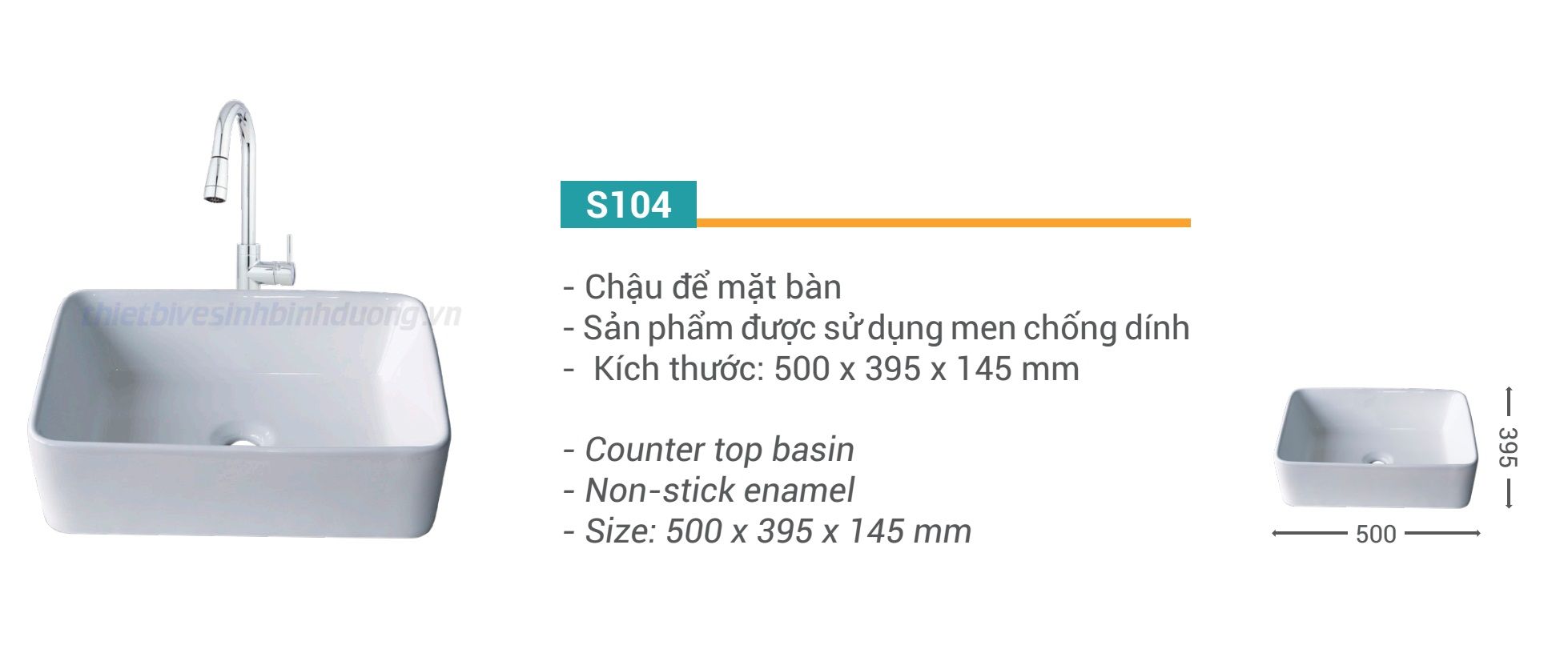 Lavabo sứ Siton S104