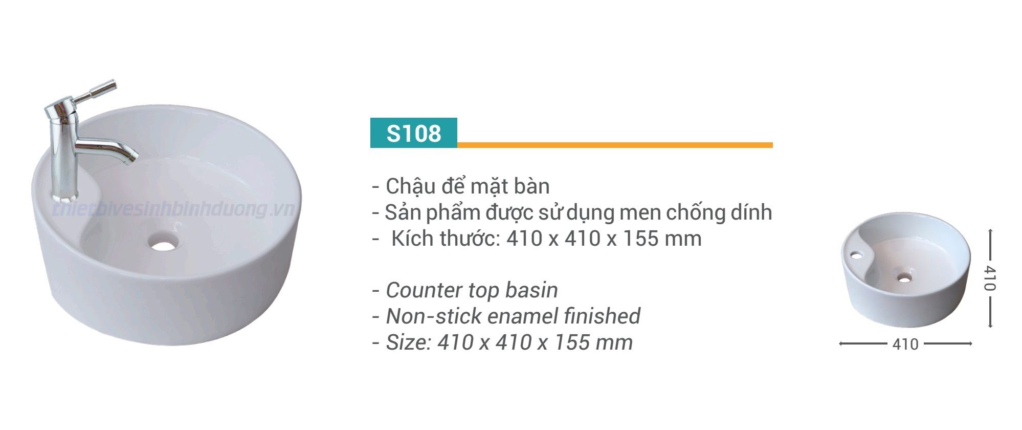 Lavabo sứ Siton S108